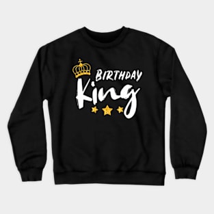 Birthday King  Mens Golden Graphic Mens Boys Crewneck Sweatshirt